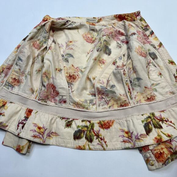 Elevenses Jacket Womens 0 Floral Print Button Front Peplum Hip Anthropologie - Picture 5 of 9